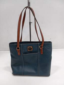 Dooney & Bourke Teal w/ Tan Trim Leather Handbag
