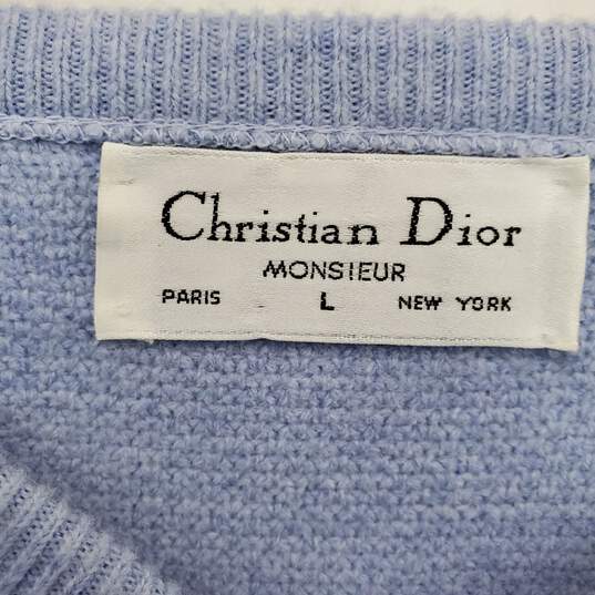 AUTHENTICATED MEN'S CHRISTIAN DIOR V-NECK ACRYLIC SWEATER SZ LARGE image number 4