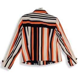 NWT Jones New York Womens White Navy Blue Striped Button Front Jacket Size 14 alternative image