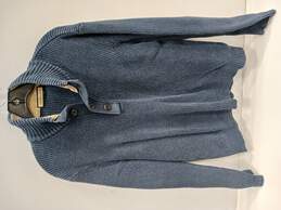 Men's Blue 1/4-Button Sweater Size XL