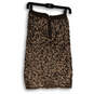 NWT Womens Brown Sequin Flat Front Back Zip Straight & Pencil Skirt Size XXS image number 3