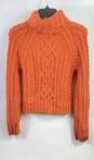 Express Women Orange Turtleneck Knit Sweater M image number 2