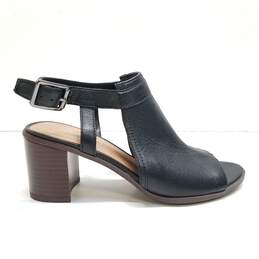 Franco Sarto Harlet Black Leather Mule Heels Shoes Size 6.5 M