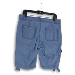 St. John's Bay Womens Blue Denim Medium Wash Belt Loops Bermuda Shorts Size 10 alternative image