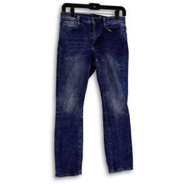 Womens Blue Denim Stretch Medium Wash Pockets Skinny Leg Jeans Size 6