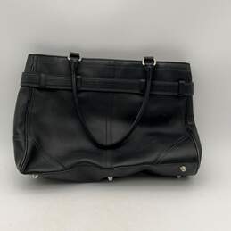 Coach Womens Black Leather Double Strap Bottom Stud Bag Charm Tote Bag alternative image