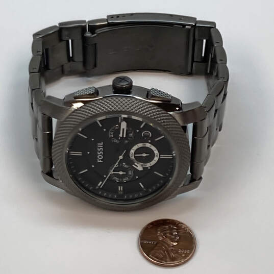 Fossil Machine Chronograph FS-4662 Silver-Tone Quartz Wristwatch 174.3g image number 3