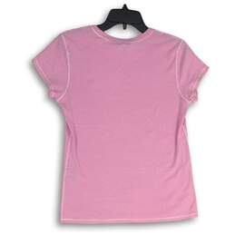 Ralph Lauren Womens Pink White Striped Crew Neck Pullover T-Shirt Size XL alternative image