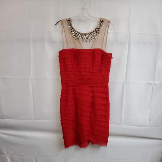 BCBGMAXAZRIA Rouge Red Maia Embellished Sleeveless Dress WM Size 6 NWT image number 1