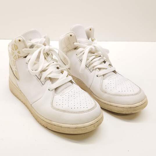 Nike Air Jordan 707320-100 1 Flight 3 BG Triple White Sneakers Size 6.5Y Women's 8 image number 3
