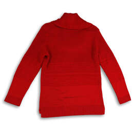 Womens Red Knitted Cowl Neck Long Sleeve Pullover Sweater Size Medium alternative image