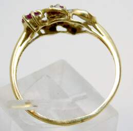Romantic 10K Yellow Gold Spinel & Diamond Accent Heart Ring 2.0g alternative image