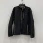Mens Black Long Sleeve Side Pockets Mock Neck Windbreaker Jacket Size M image number 2