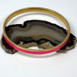 Designer Kate Spade New York Gold-Tone Round Enamel Bangle Bracelet
