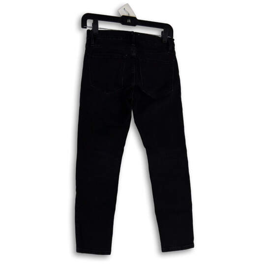 Womens Black Denim Dark Wash 5-Pocket Design Skinny Leg Jeans Size 23 image number 2