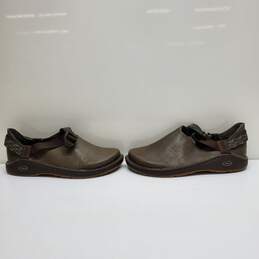 Chaco Ped Shed Brown Leather Slip On Clogs Shoes Vibram Soles Men's Size US 11.5