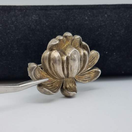 William B Kerr 1629 Sterling Silver Art Nouveau Ladies Flower Brooch 15.6g image number 3