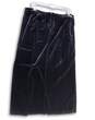 Womens Black Velvet Side Slit Back Zip Midi Straight & Pencil Skirt Size L image number 2