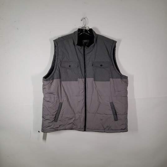 NWT Mens Chest Pockets Mock Neck Sleeveless Full-Zip Puffer Vest Size 5XL image number 1