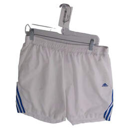 Mens White Blue Elastic Waist Pockets Pull On Athletic Shorts Size XL alternative image