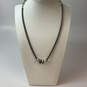 Designer Brighton Silver-Tone Link Chain Fashionable Beaded Necklace image number 1