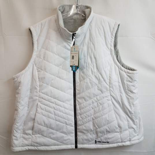 White fleece lined puffer zip vest women's 3X plus nwt image number 1