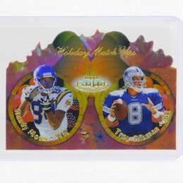 2000 HOF Randy Moss/Troy Aikman Topps Gold Label Holiday Match-Ups Fall Die Cut