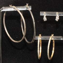 Bundle of 3 Pairs Sterling Silver (Vermeil) Earrings - 8.6g