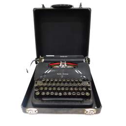 Vintage 1940s Smith Corona Sterling 4A Series Black Portable Manual Typewriter With Case