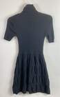 Love Moschino Women Black Tiered Ribbed Mock Neck Dress S image number 2