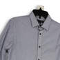 Mens Blue Striped Long Sleeve Spread Collar Button-Up Shirt Size Small image number 3