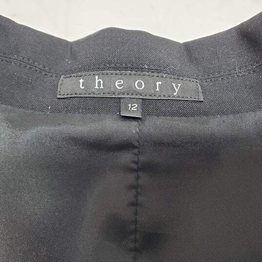 Theory Black 2 Button Blazer Women's 12 image number 4