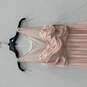 NWT Womens Pink Wide Strap Mesh Shoulder Zip Bridesmaids Wedding Dress Sz 8 image number 3