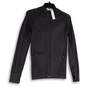 Womens Gray Long Sleeve Hooded Thumb Hole Pockets Full-Zip Jacket Size S image number 1