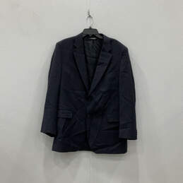 Mens Blue Striped Collared Blazer And Pants Two-Piece Suit Set Size 44L/39L alternative image
