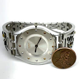 Designer Swatch Shine AG 2007 Silver-Tone Round Dial Analog Wristwatch