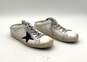 Golden Goose Men's Size 40 Leather Silver, White, and Blue Slide Sneakers image number 2