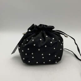 Womens Black Inner Pocket Chain Strap Drawstring Fashionable Bucket Bag alternative image