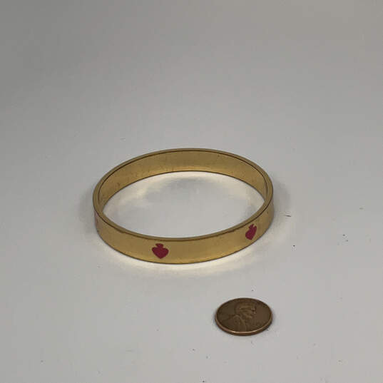 Designer Kate Spade Gold-Tone Red Enamel Stackable Bangle Bracelet With Bag image number 2