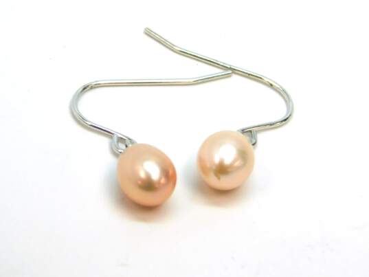 Romantic 925 Figural Dancer Pendant Necklace Pink Pearl Drop Earrings & San Marco Chain Bracelet 21.7g image number 5