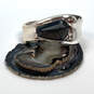 Designer Robert Lee Morris Sliver-Tone Black Stone Hinged Cuff Bracelet image number 1