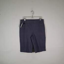 Womens Regular Fit Elastic Waist Flat Front Pull-On Bermuda Shorts Size 14