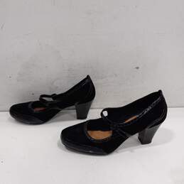 Clarks Artisan Women's Black Leather Mary Jane Heels Size 11M alternative image
