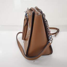 Michael Kors Brown Saffiano Leather Studded Crossbody Hand Bag alternative image