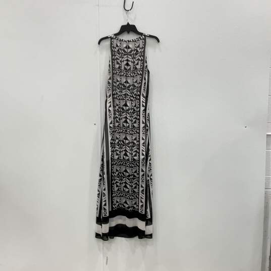 H&M Womens Black White Geometric Print Sleeveless Halter Back Maxi Dress Size 6 image number 2