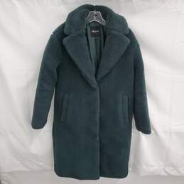 Madewell Long Dark Green Snap Button Overcoat Jacket Size XS