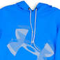 Mens Blue Graphic Print Pocket Long Sleeve Pullover Hoodie Size M image number 3