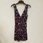 Womens Multicolor Leaf Print V-Neck Sleeveless Fit & Flare Dress Size Small image number 1