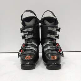 Boys X3 60 T Black Ratchet Buckle Round Toe Mid Calf Ski Boots Size 257 mm
