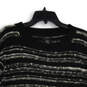 Womens Black Knitted Long Sleeve Crew Neck Pullover Sweater Size Small image number 3